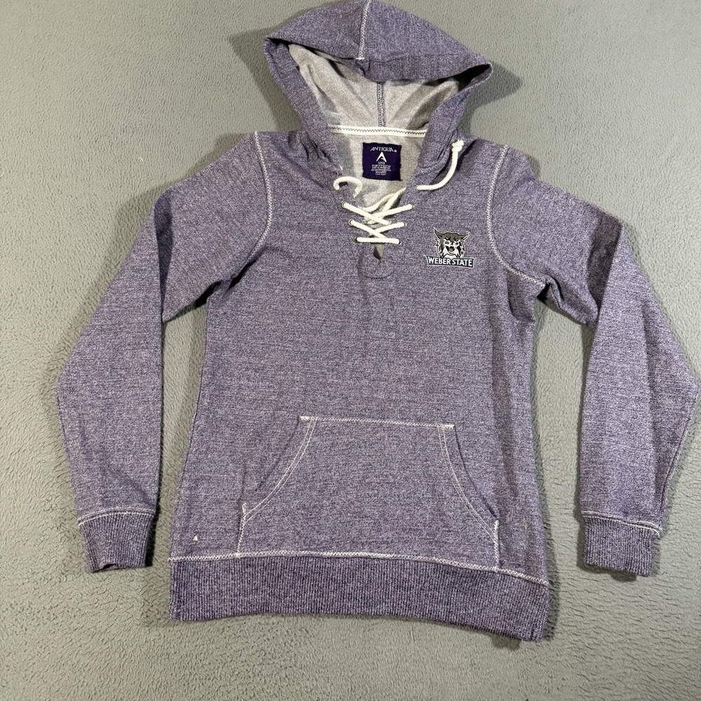 Weber State‎ Hoodie Sweatshirt Womens Small Purple Pullover College Lace Front